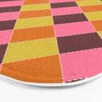 Retro Diamond Stitch Plaid - Burgundy Rust Bath Mat Gallery Image 3