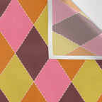 Retro Diamond Stitch Plaid - Burgundy Rust Wall Tapestry Gallery Image 3