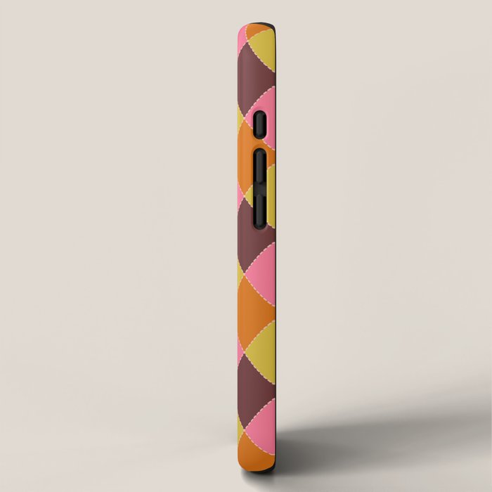 Retro Diamond Stitch Plaid - Burgundy Rust iPhone Case Gallery Image 2