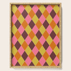 Retro Diamond Stitch Plaid - Burgundy Rust Serving Tray Gallery Image 1