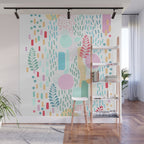 Abstract Nature - Colourful Doodle Pattern 3 Wall Mural Gallery Image 1