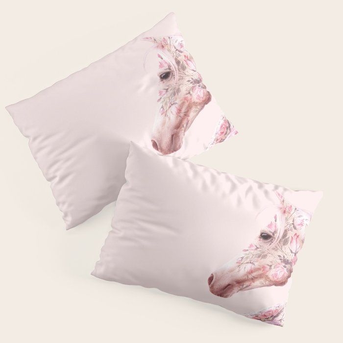 FLORAL HORSE Pillow Sham Gallery Image 1