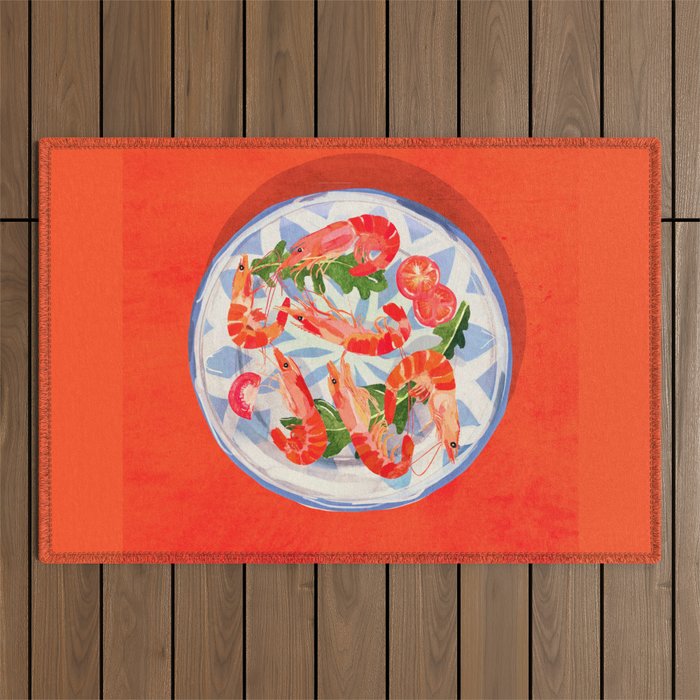 Seafood plate  Outdoor Rug Gallery Image 1