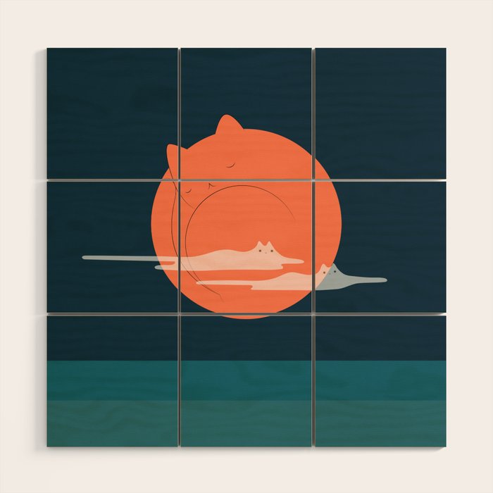 Cat Landscape 105 Wood Wall Art Gallery Image 1