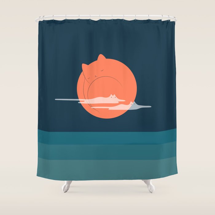 Cat Landscape 105 Shower Curtain Gallery Image 1