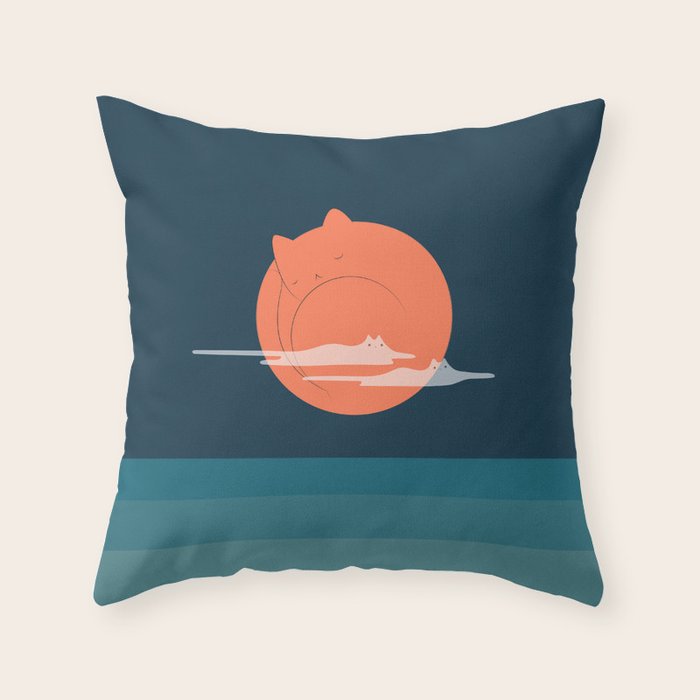 Cat Landscape 105 Throw Pillow Gallery Image 6
