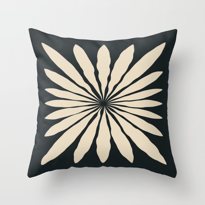 Star Leaf: Noir Throw Pillow Gallery Image 1