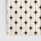 Midcentury Stars and Dots Classic Pattern in Black and Almond Cream Poster Gallery Image 3