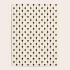 Midcentury Stars and Dots Classic Pattern in Black and Almond Cream Poster Gallery Image 4