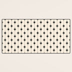 Midcentury Stars and Dots Classic Pattern in Black and Almond Cream Desk Mat Gallery Image 3