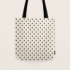 Midcentury Stars and Dots Classic Pattern in Black and Almond Cream Tote Bag Gallery Image 1