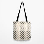 Midcentury Stars and Dots Classic Pattern in Black and Almond Cream Tote Bag Gallery Image 2