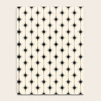 Midcentury Stars and Dots Classic Pattern in Black and Almond Cream Notebook Gallery Image 4