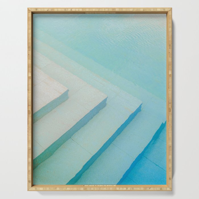 Shades of blue | Mexico pool travel photography Serving Tray Gallery Image 1