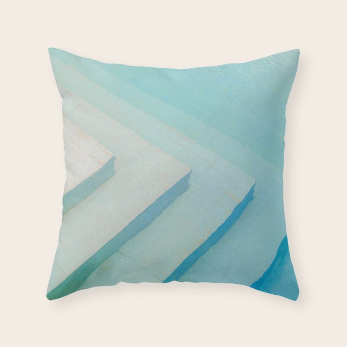 Shades of blue | Mexico pool travel photography Throw Pillow Gallery Image 6