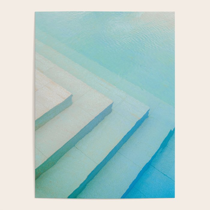 Shades of blue | Mexico pool travel photography Poster Gallery Image 1