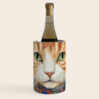 Gustav Klimt Style Tabby Cat with Green Eyes and Beautiful Clothes Wine Chiller Gallery Image 1