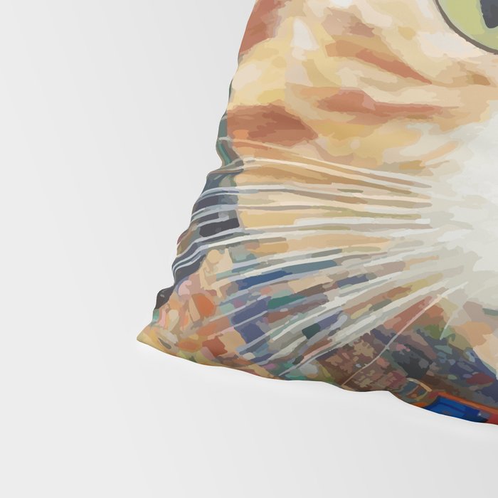 Gustav Klimt Style Tabby Cat with Green Eyes and Beautiful Clothes Pillow Sham Gallery Image 4