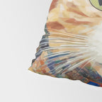 Gustav Klimt Style Tabby Cat with Green Eyes and Beautiful Clothes Pillow Sham Gallery Image 4