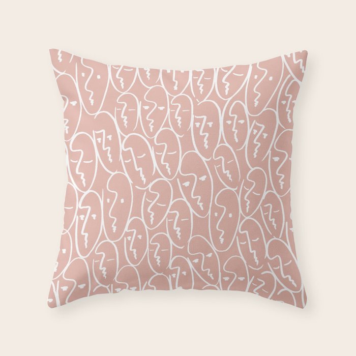 faces (pink) Throw Pillow Gallery Image 6