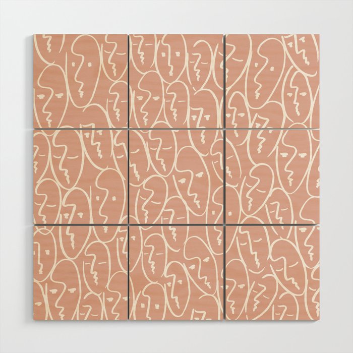 faces (pink) Wood Wall Art Gallery Image 1