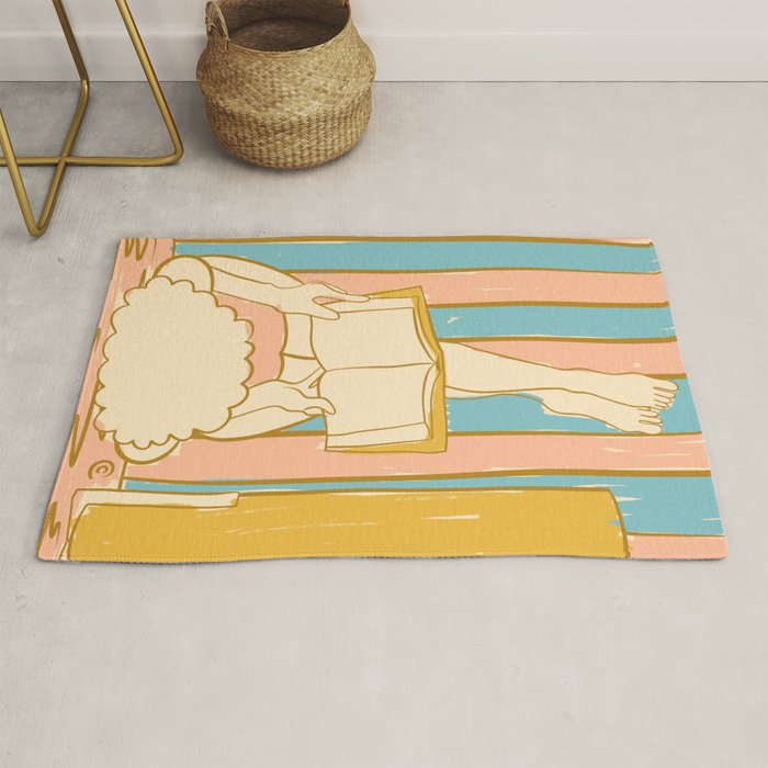 Portrait of a Woman Reading - Quiet Time 4 Rug Gallery Image 1