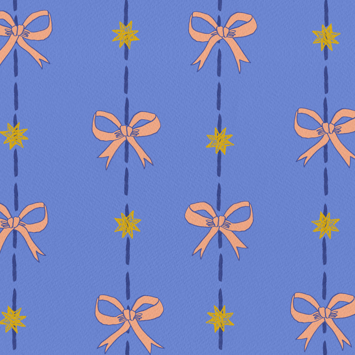 Cute Hair Bows & Stars in Sky Blue & Peach Coffee Mug Gallery Image 2