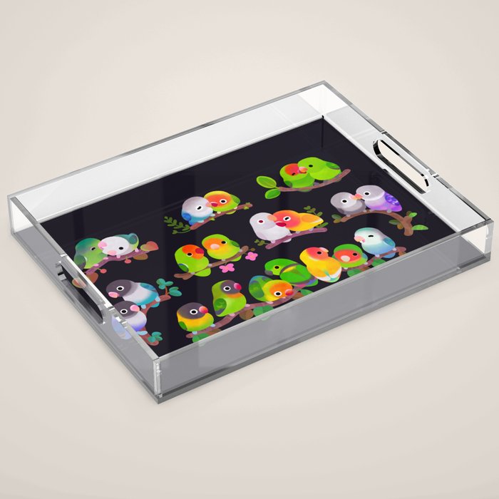 Lovebird - dark Acrylic Tray Gallery Image 1