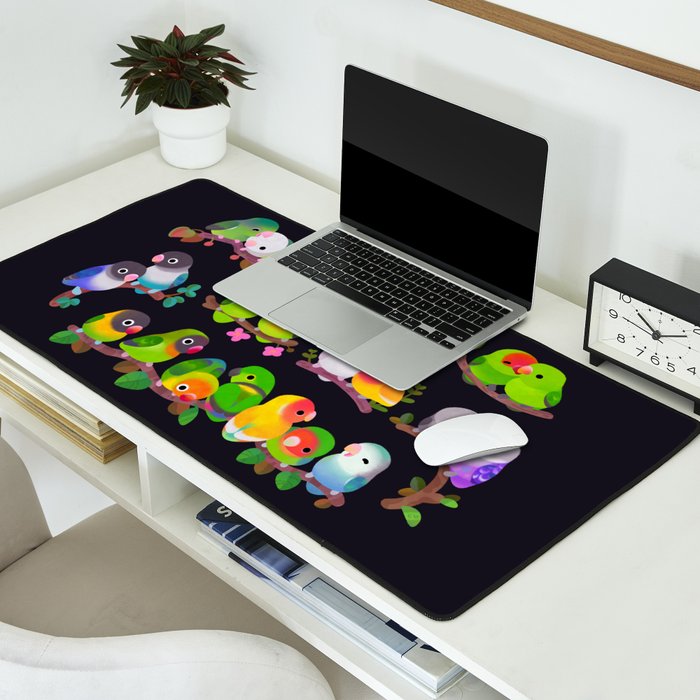 Lovebird - dark Desk Mat Gallery Image 2