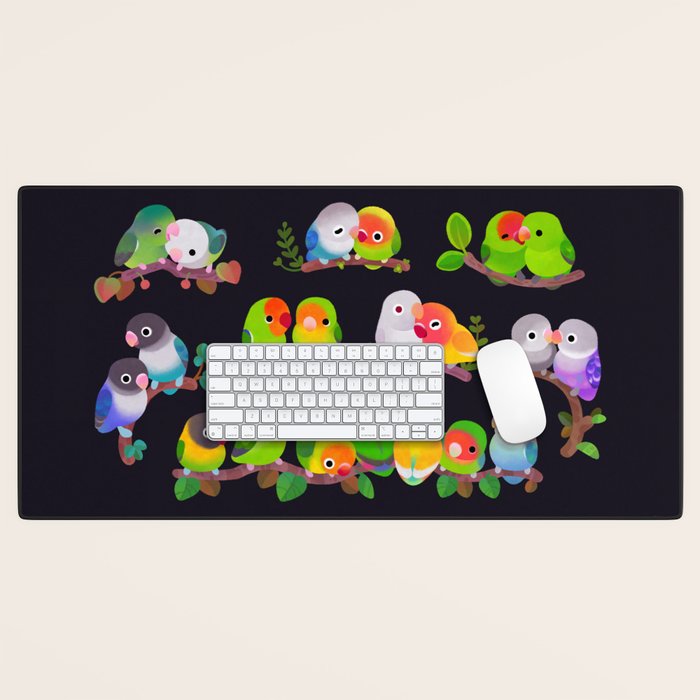 Lovebird - dark Desk Mat Gallery Image 1