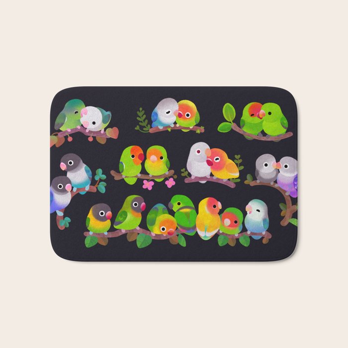 Lovebird - dark Bath Mat Gallery Image 1