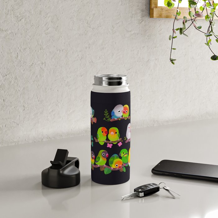 Lovebird - dark Water Bottle Gallery Image 4