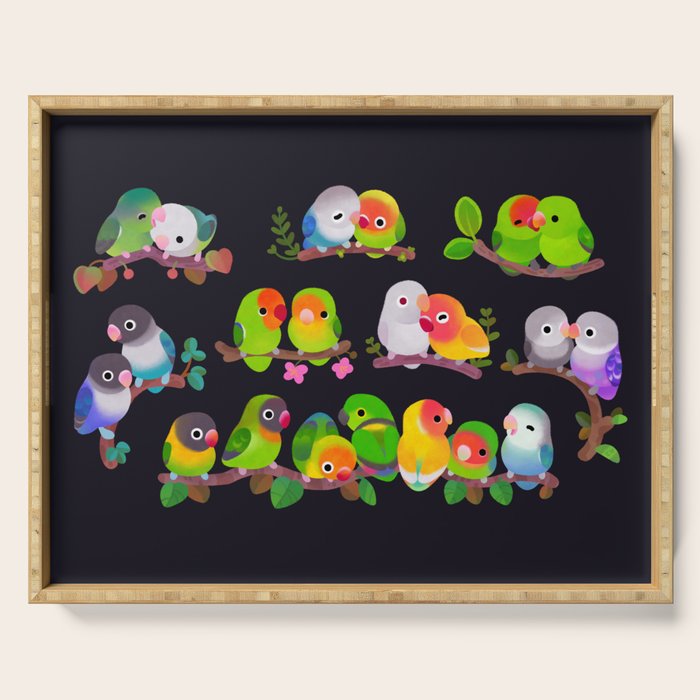 Lovebird - dark Serving Tray Gallery Image 1
