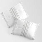Farmhouse Ticking Stripes in Gray on White Pillow Sham Gallery Image 3