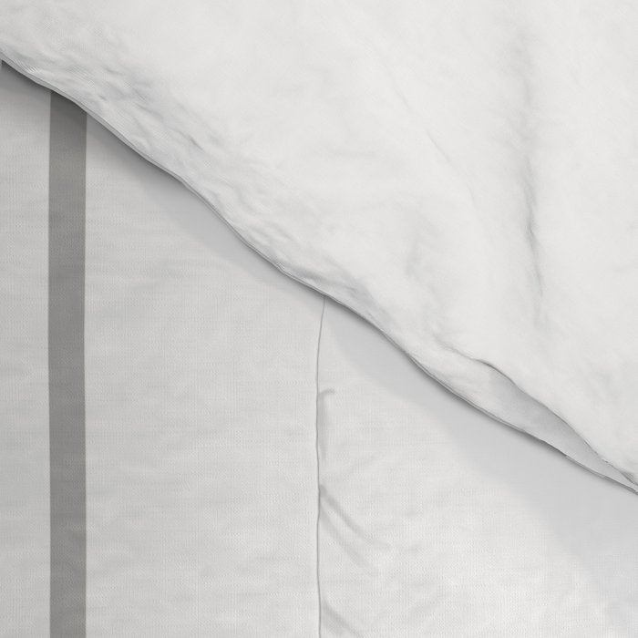 Farmhouse Ticking Stripes in Gray on White Comforter Gallery Image 4