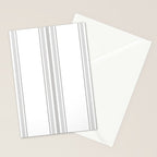 Farmhouse Ticking Stripes in Gray on White Stationery Card Gallery Image 2