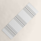 Farmhouse Ticking Stripes in Gray on White Yoga Mat Gallery Image 1