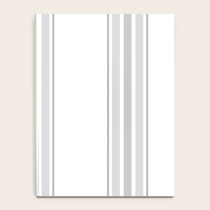 Farmhouse Ticking Stripes in Gray on White Notebook Gallery Image 4