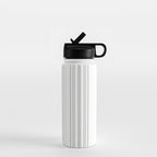 Farmhouse Ticking Stripes in Gray on White Water Bottle Gallery Image 1
