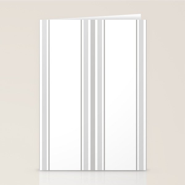 Farmhouse Ticking Stripes in Gray on White Stationery Card Gallery Image 2