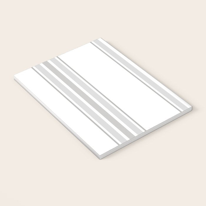 Farmhouse Ticking Stripes in Gray on White Notebook Gallery Image 3