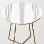 Farmhouse Ticking Stripes in Gray on White Side Table Gallery Image 2