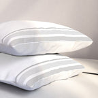 Farmhouse Ticking Stripes in Gray on White Pillow Sham Gallery Image 3