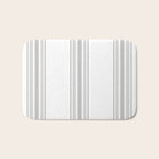 Farmhouse Ticking Stripes in Gray on White Bath Mat Gallery Image 1
