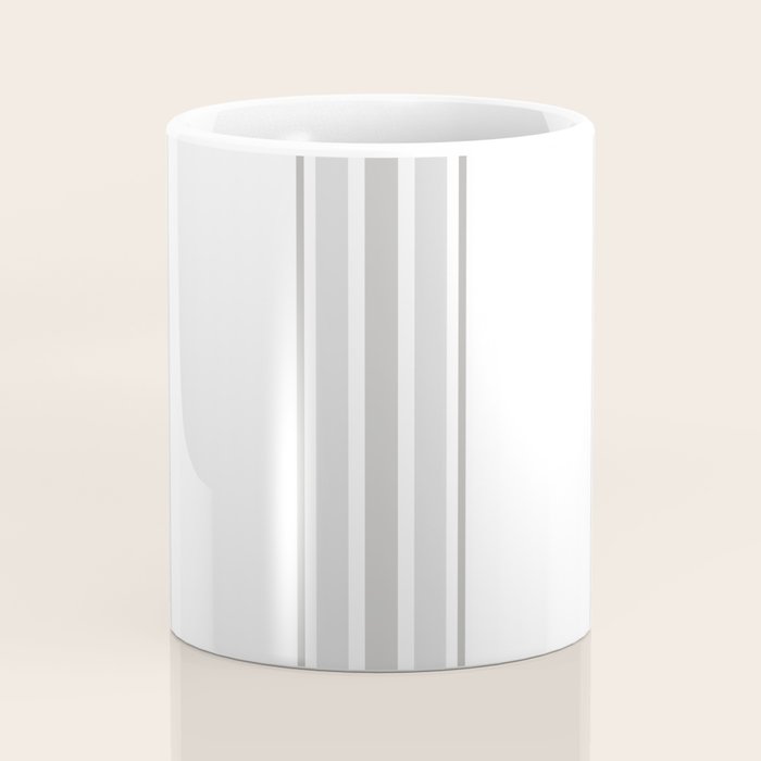 Farmhouse Ticking Stripes in Gray on White Coffee Mug Gallery Image 4