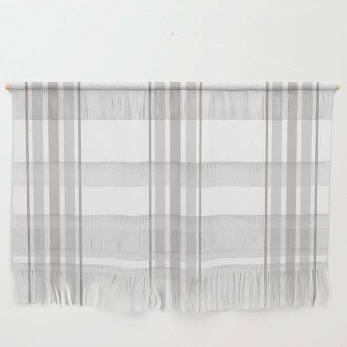 Farmhouse Ticking Stripes in Gray on White Wall Hanging Gallery Image 1