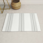 Farmhouse Ticking Stripes in Gray on White Rug Gallery Image 1