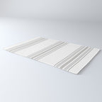 Farmhouse Ticking Stripes in Gray on White Rug Gallery Image 3