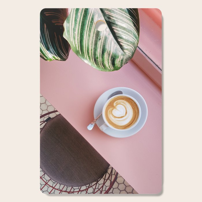Pink Latte Coffee Shop Cutting Board Gallery Image 1