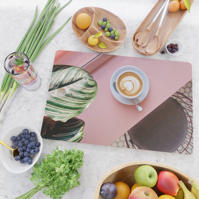 Pink Latte Coffee Shop Cutting Board Gallery Image 2